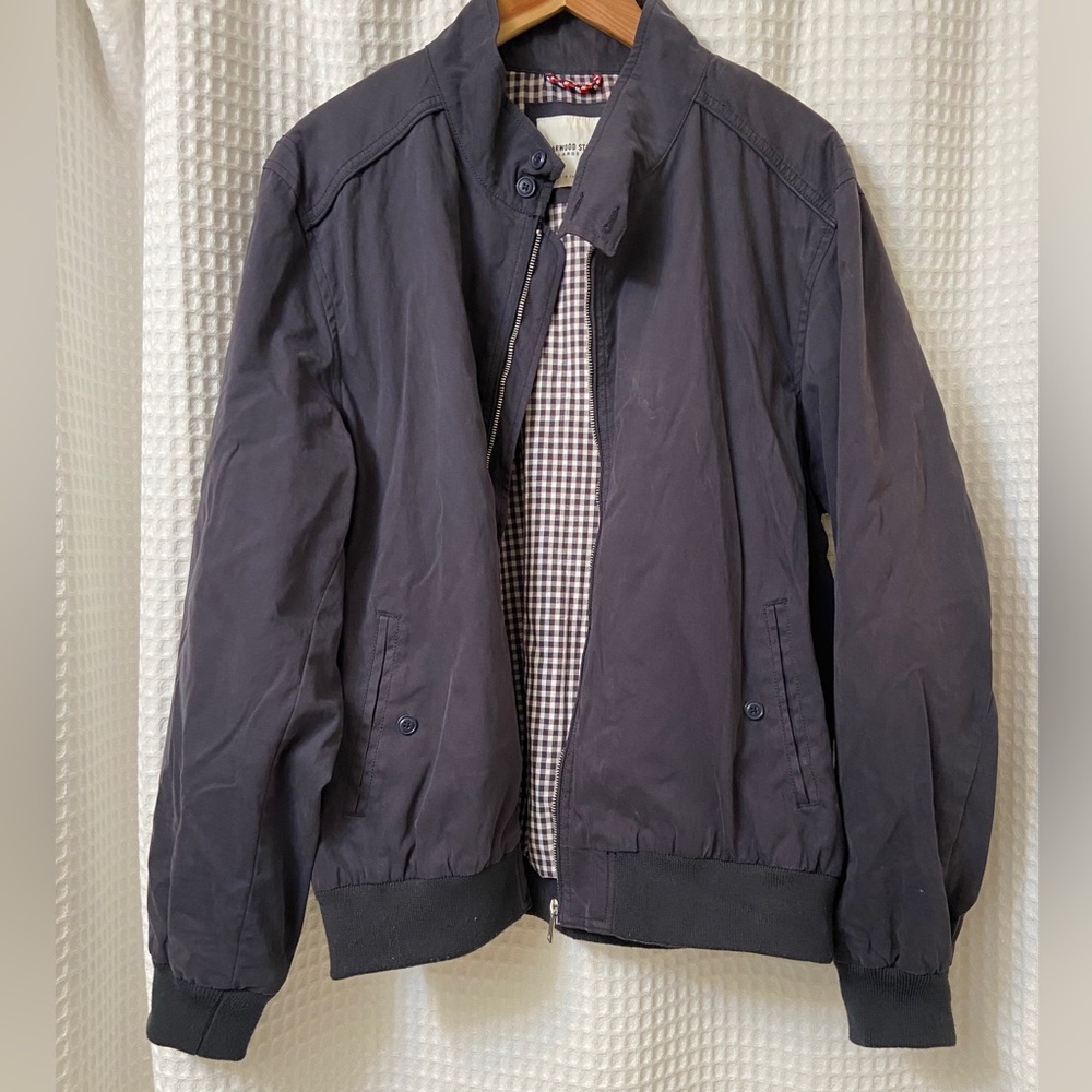 Navy Blue Bomber Jacket, Fully Lined